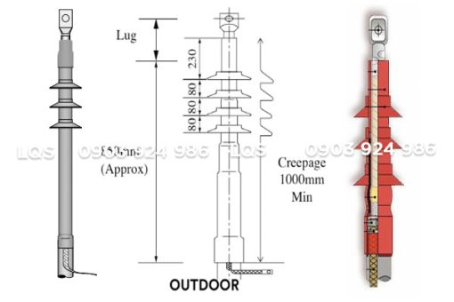 Đầu cáp co nhiệt 1 pha 24kV ngoài trời 3M - Tiết diện 50mm2