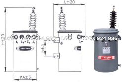 Bản vẽ máy biến áp THIBIDI 1 pha