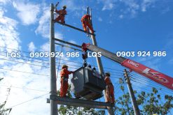 Thi công trạm biến áp giàn trên 2 trụ BTLT