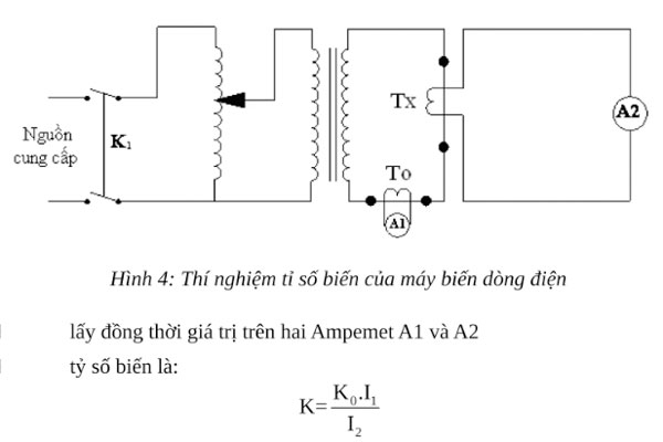 Thí nghiệm tỉ số biến của máy biến dòng điện